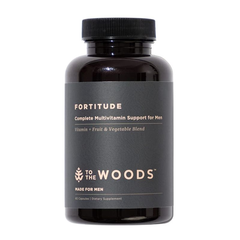 To The Woods Fortitude Complete Multivitamin Support for Men - 20 Organic Raw Fruits &amp; Vegetables, 24 Essential Vitamins &amp; Minerals - Immune Health, Energy Booster (1 Bottle, 30 Capsules)