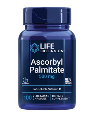 Life Extension Ascorbyl Palmitate 500mg - Fat-Soluble Vitamin C Supplement for Immune Support and Longevity - Water-Soluble Gluten-Free, Non-GMO, Vegetarian - 100 Capsules