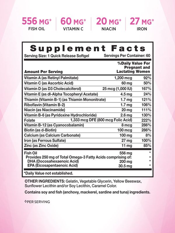 Nature's Truth Prenatal Vitamins for Women | with DHA and Folic Acid | 60 Softgels | Non-GMO &amp; Gluten Free Supplement