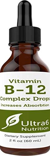 Ultra6 Nutrition Vitamin B12 Sublingual Liquid Drops - B12 Methylcobalamin Supplement Great for Energy &amp; Tiredness - Vitamin-B Supplements for Women &amp; Men - 90 Day Supply
