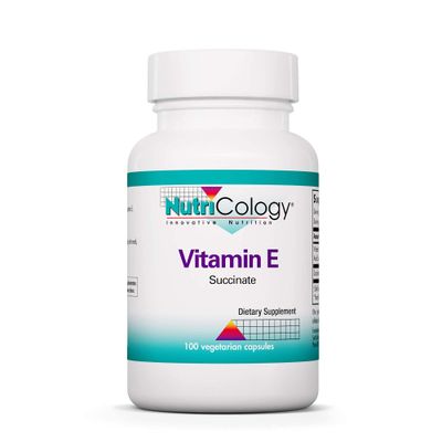 Nutricology Vitamin E Succinate Supplement - for Men &amp; Women, 400 IU D-Alpha-Tocopheryl, Antioxidant, Vegetarian Capsules - 100 Count