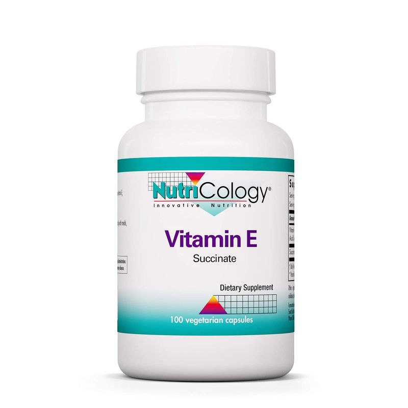 Nutricology Vitamin E Succinate Supplement - for Men &amp; Women, 400 IU D-Alpha-Tocopheryl, Antioxidant, Vegetarian Capsules - 100 Count