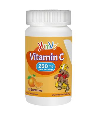 YUM-V&#39;s Vitamin C Chewable Jellies (Gummies) for Kids, Orange Flavor; Daily Dietary Supplement for Children, Kosher/Halal, Gluten-Free (60 Count)