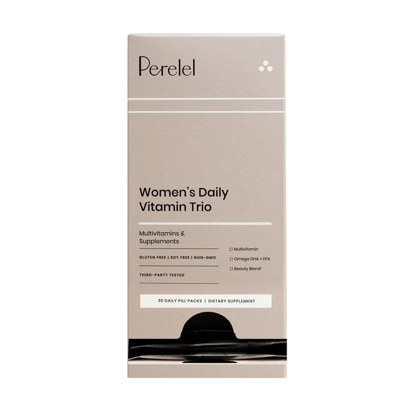 Perelel Women&#39;s Daily Vitamin Trio - Women&#39;s Vitamins and Supplements for Immune Support, Mood, Reproductive + Brain Health* - Soy, Dairy and Gluten Free Non-GMO Formula (30 Daily Pill Packs)