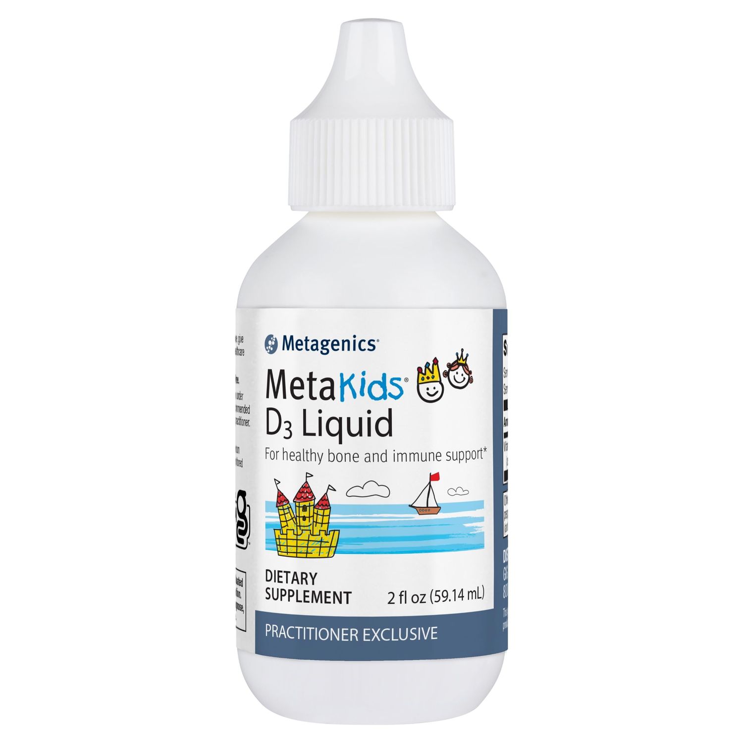 Metagenics MetaKids Vitamin D3 1000 IU Liquid Vitamin D Supplement to Help Support Bone and Immune Health - 2 fl oz, 2,275 Servings