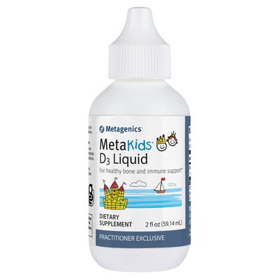 Metagenics MetaKids Vitamin D3 1000 IU Liquid Vitamin D Supplement to Help Support Bone and Immune Health - 2 fl oz, 2,275 Servings