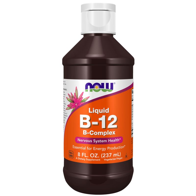 NOW Foods Supplements, Vitamin B-12 Complex Liquid, Energy Production*, Nervous System Health*, 8-Ounce