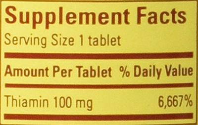 Nature Made Vitamin B-1 100 mg, 100 Tablets (Pack of 3)