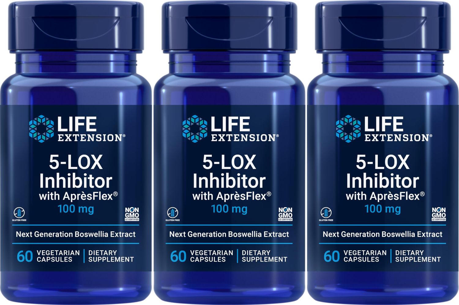 Life Extension - 5-Lox Inhibitor with Apresflex - 100 Mg - 60 Vcaps (Pack of 3)