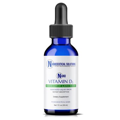 NANO VITAMIN D3 Nanosized liquid drops, RAPID ABSORPTION, 5000 IU potent formulation, Strengthens bone &amp; muscle, supports healthy heart. 30 ml bottle, 1 month supply.