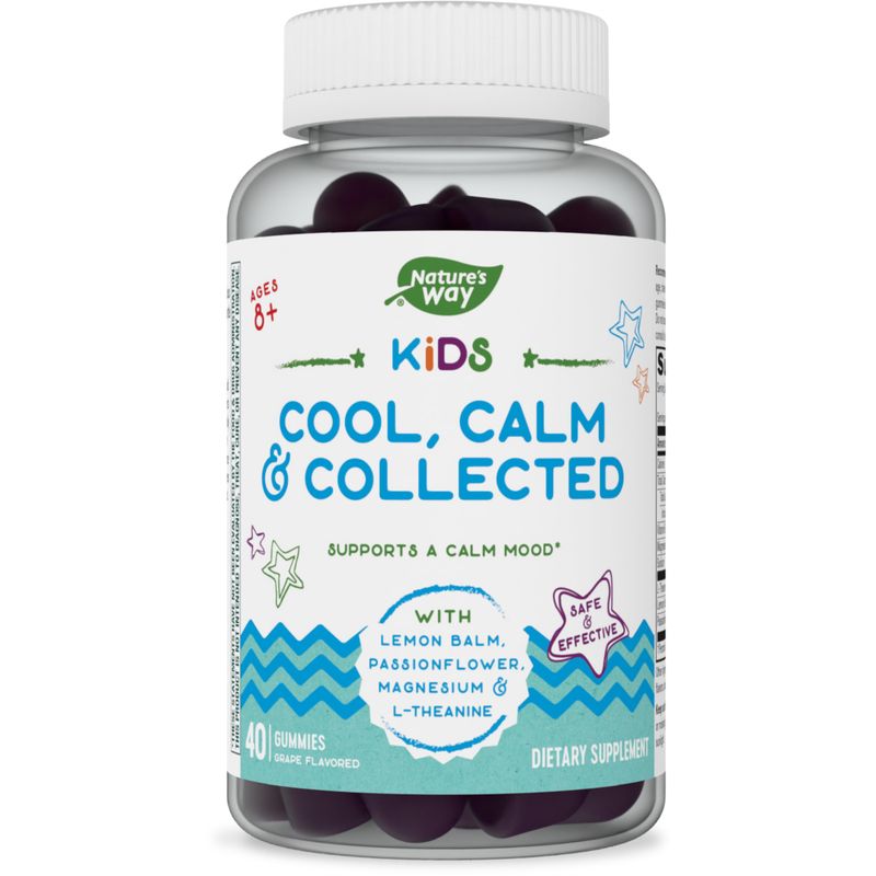 Nature's Way Kids Cool, Calm &amp; Collected Gummies for Ages 8 and Over, Grape Flavored, 40 Gummies