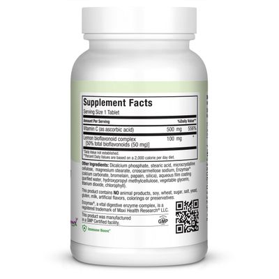 Maxi Health MAX C 500 mg - Vitamin C - with Lemon Bioflavonoids Complex - 250 Tablets