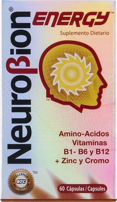 60 Caps Neurobion Energy - Amino Acids Vitamin B1 B2 B6 B12 - Increases Brain Alertness &amp; Stamina