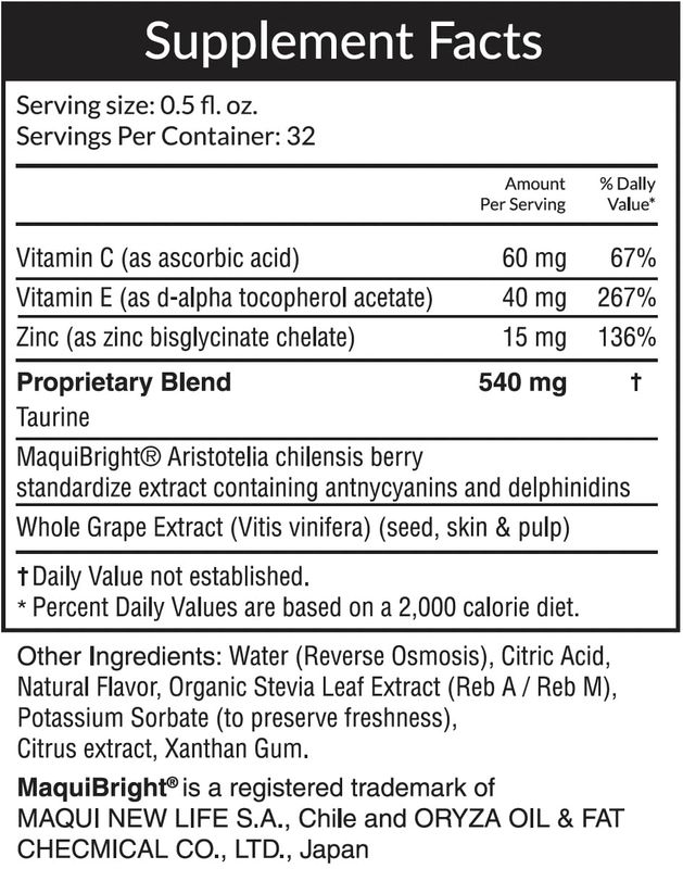 Passion 4 Health Liquid Eye Vitamins - Natural Vision &amp; Premium Eye Health Support with Maqui Berry Extract, Gluten-Free, Non-GMO, No Sugar - Adult Eye Care Supplement, 30-Day Supply, Made in USA