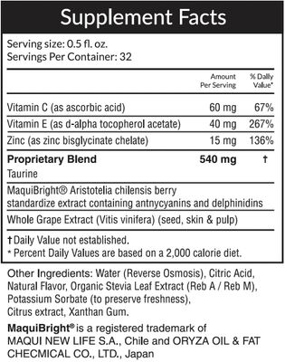 Passion 4 Health Liquid Eye Vitamins - Natural Vision &amp; Premium Eye Health Support with Maqui Berry Extract, Gluten-Free, Non-GMO, No Sugar - Adult Eye Care Supplement, 30-Day Supply, Made in USA
