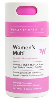 HHX HH Health by Habit Womens Multivitamin Capsules. Vitamins A, B1, B2, B6, B12, C, D and E. Formulated with Acai, Biotin, Cranberry, and Folic Acid. 60 Capsules. (1 Pack)