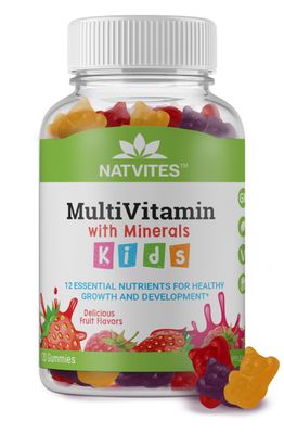 Natvites Complete Kids Multivitamin Gummies - 120 Count of Essential Daily Vitamins &amp; Minerals for Immune Support, Focus, &amp; Growth - Perfect for Toddlers, Children, Teens, and Picky Eaters!