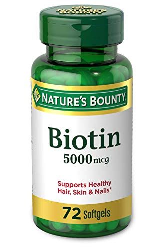 Natures Bounty Biotin Supplement, Supports Healthy Hair, Skin &amp; Nails, 5000mcg, 72 Rapid Release Softgels