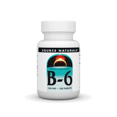 Source Naturals Vitamin B-6 100mg, Immune System Support, 100 Tablets