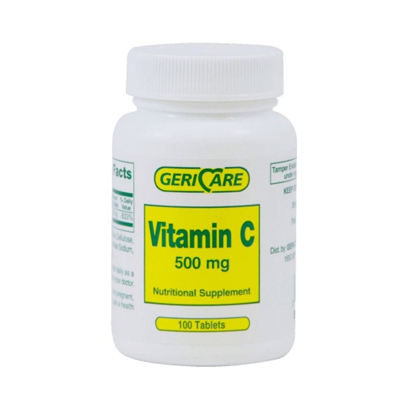 McKesson Geri-Care Ascorbic Acid Vitamin C Supplement, Brand 60-841-01, 12 Count