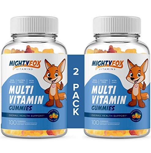 Kids Multivitamin Gummies - Non-GMO, Gluten-Free, Vegan Multivitamin Gummies w/Vitamin C, B3, B5, B6, B12, Zinc (100 Count, 2 Pack) - Fruity Toddler to Teen Gummy Vitamins for Kids