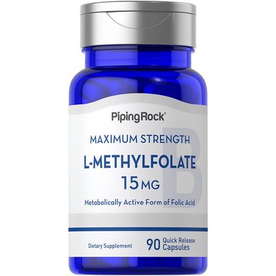 Piping Rock L Methylfolate 15mg | 90 Capsules | Max Potency | Active Folic Acid Supplement | Non-GMO, Gluten Free