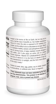 Source Naturals Vitamin D-3, Bioactive Form for Bone &amp; Immune Health*, 2000 IU - 200 Capsules