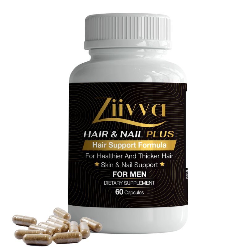 Ziivva Hair Vitamins for Men &amp; Women, All Natural Vegan 5000 Mcg Biotin Capsules Hair Vitamin Supplement, Hair Skin and Nail Vitamins to Promote Hair Growth &amp; Thickness (for Men)