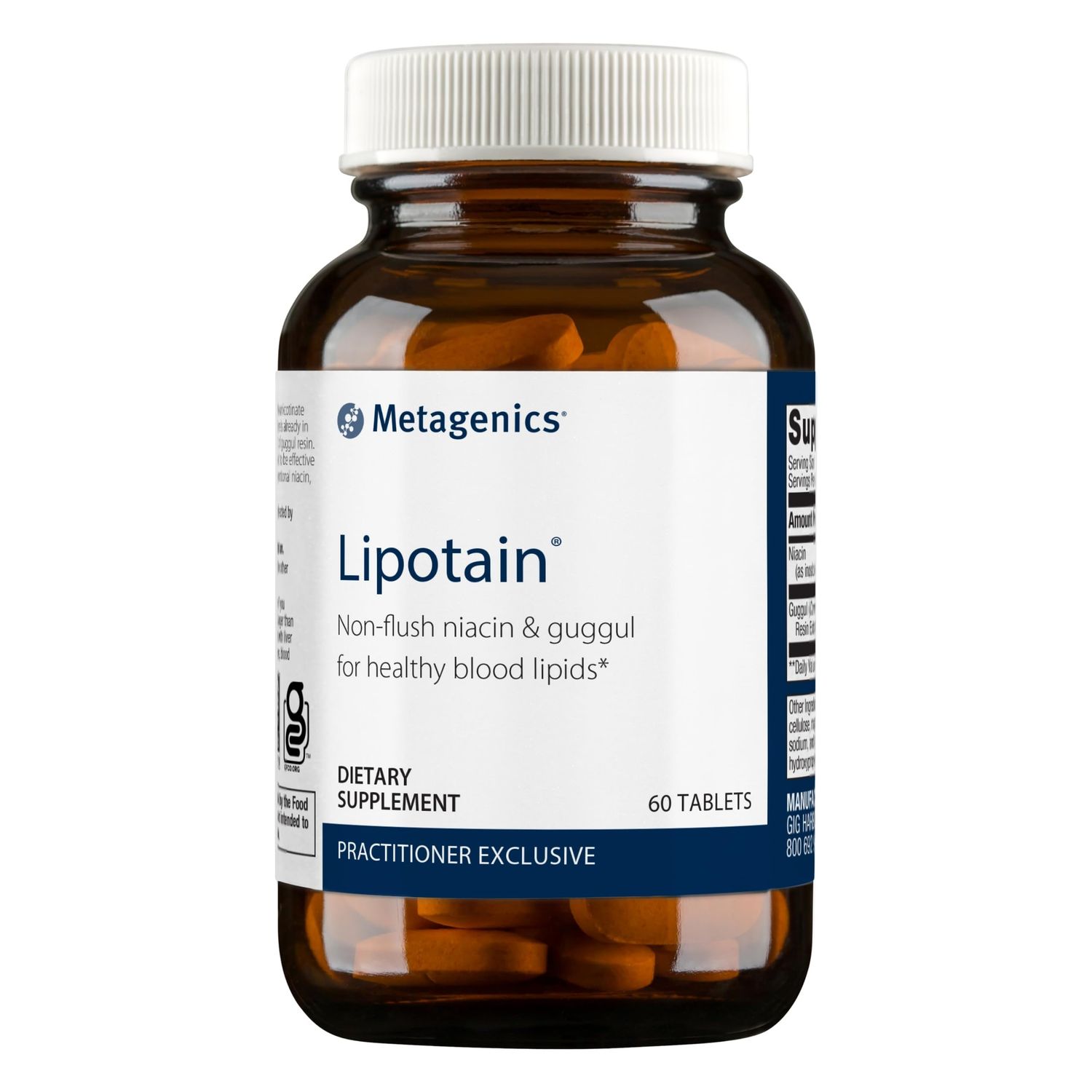 Metagenics Lipotain - Non-Flush Niacin &amp; Guggul Extract - for Healthy Blood Lipids* - Inositol Hexanicotinate Tablets - Supplements for Blood Health* - 60 Tablets