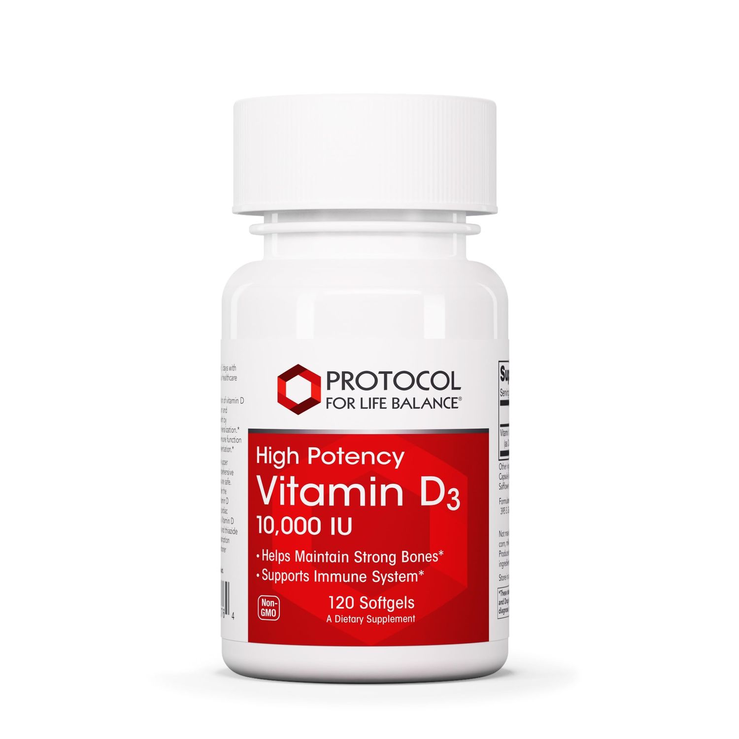 Protocol Vitamin D3 10,000 IU - Immune Support, Healthy Bones and Teeth - 120 Softgels