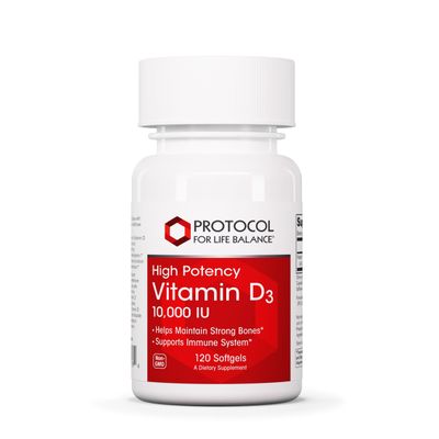Protocol Vitamin D3 10,000 IU - Immune Support, Healthy Bones and Teeth - 120 Softgels