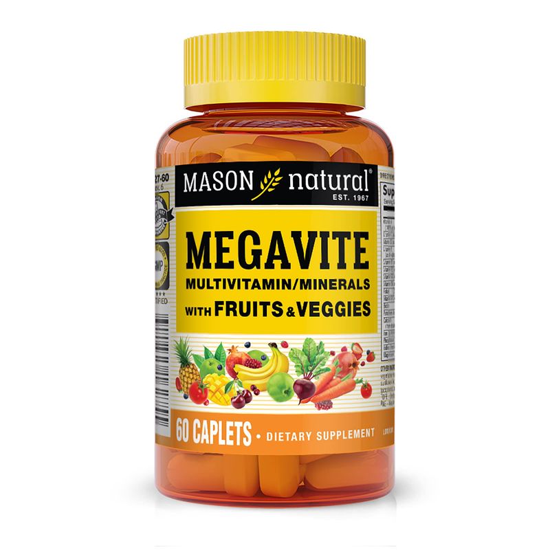 MASON NATURAL Vitamin Megavite Fruits and Veggies Mineral Formula, 60 Count