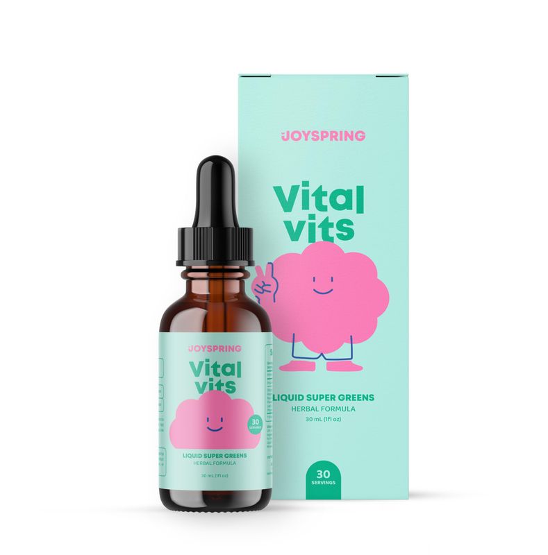 JoySpring Vital Vits - Kids Liquid Multivitamin - 1 fl oz (30 Servings) | Herbal Liquid Vitamins for Kids | Natural Flavor | Toddler Liquid Multivitamin for Kids with Elderberry, Spirulina, and More