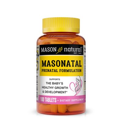 MASON NATURAL Masonatal Prenatal Formulation - Prenatal &amp; Postnatal MultiVitamin for Women to Support Baby Development, 100 Tablets