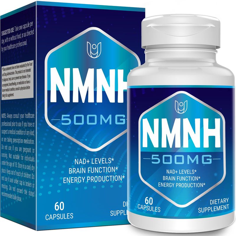 NMNH (Dihydronicotinamide Mononucleotide), 500mg per Serving NAD Supplement to Boost NAD+ Levels as We Age (May Be More Effective Than Nicotinamide Riboside) for Anti Aging, Energy, Focus - 60 Capsule