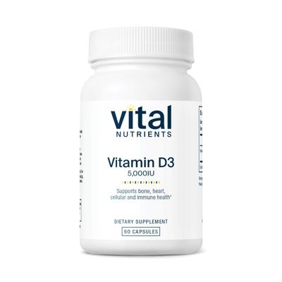Vital Nutrients Vitamin D 5000 IU | Vitamin D3 Supplement | Healthy Bones, Teeth, Muscles*| Cellular &amp; Immune Function | Calcium Absorption | Gluten, Dairy and Soy Free | 90 Capsules