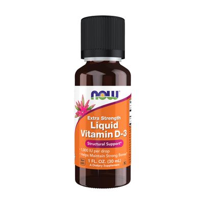 NOW Foods Supplements, Liquid Vitamin D-3, Extra Strength, Structural Support*, 1-Ounce