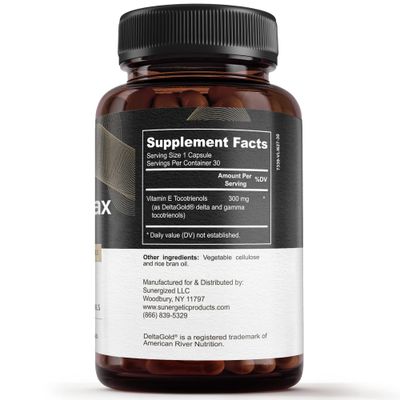 Sunergetic Premium Annatto Tocotrienol Supplement - with DeltaGold - Tocotrienols Vitamin E 300 mg - Supports Liver, Immune &amp; Heart Health - Delta + Gamma Tocotrienols (30 Liquid Capsules)