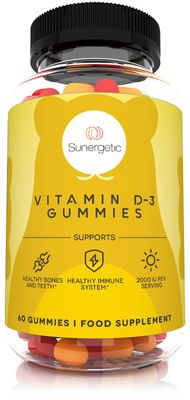 Premium Vitamin D3 Gummies - Powerful Vitamin D Gummies to Support Healthy Bones, Mood &amp; Immune System - 2000 IU of Vitamin D3 per Serving - 60 D3 Gummies