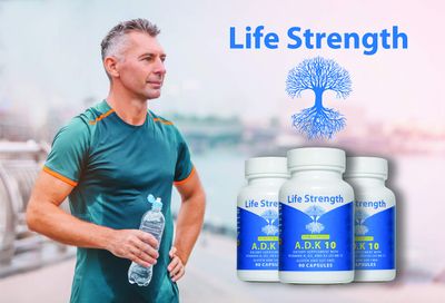 LifeStrength ADK 10 Supplement (180 Count) - Physician Formulated Vitamins A1, D3 &amp; K2 (as MK7) for Bone Health - Immune System Support - Gluten Free, Soy Free, Non-GMO - 90 Capsules
