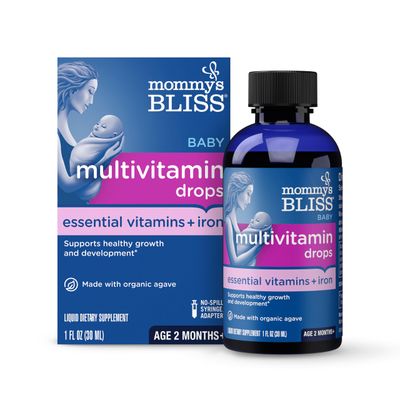 Mommy&#39;s Bliss Baby Multivitamin + Iron, Daily Essential Vitamins for Immune Support, Healthy Growth &amp; Bone Development*, Age 2 Months+, 30 ml, Liquid