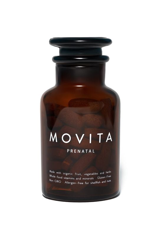 Movita Prenatal Multivitamin - Organic Fermented Whole Foods for Healthy Pregnancy, Fetal Development &amp; Postnatal Support - Vegan, Gluten-Free, Non-GMO, 30-Day Supply (Glass Bottle)