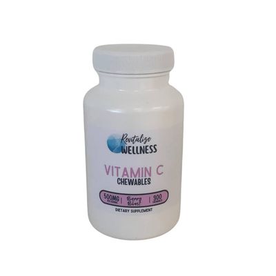 Revitalize Wellness Vitamin C Chewables | 500 mg Vitamin C as Ascorbic Acid per Serving | Berry Blast Flavor | 60 Servings