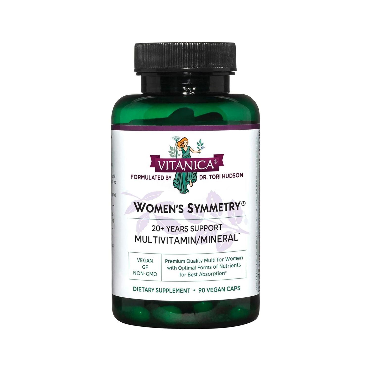 Vitanica Women&#39;s Symmetry, High Potency Multivitamin and Mineral, Vegan, 90 Capsules