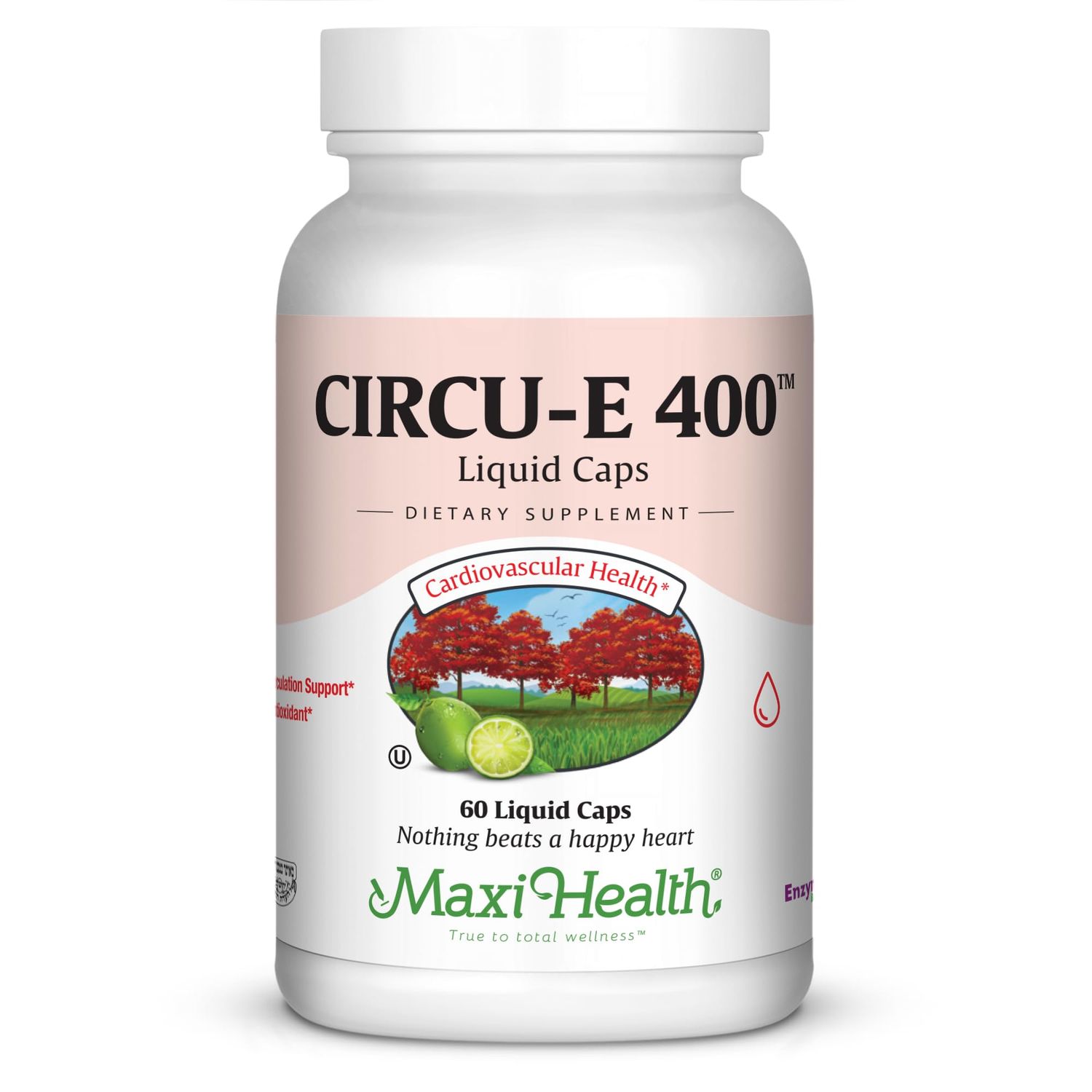 Maxi Health Circu-E 400 IU - Natural Vitamin E - Body&#39;s Defense System Support - 60 Capsules - Kosher