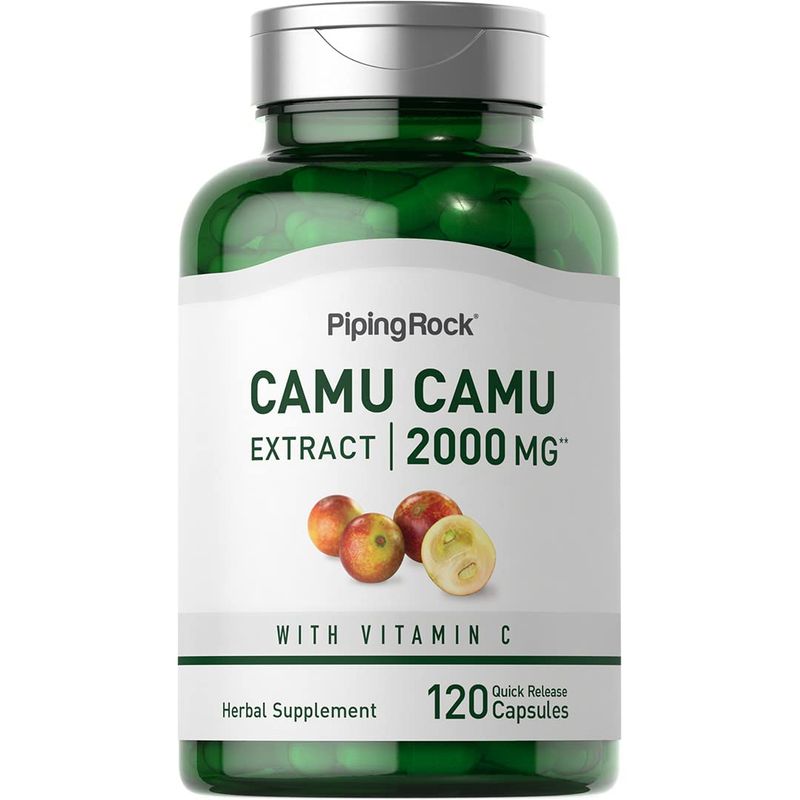 Piping Rock Camu Camu Capsules 2000mg | 120 Pills | Fruit Extract | with Vitamin C | Non-GMO, Gluten Free Supplement