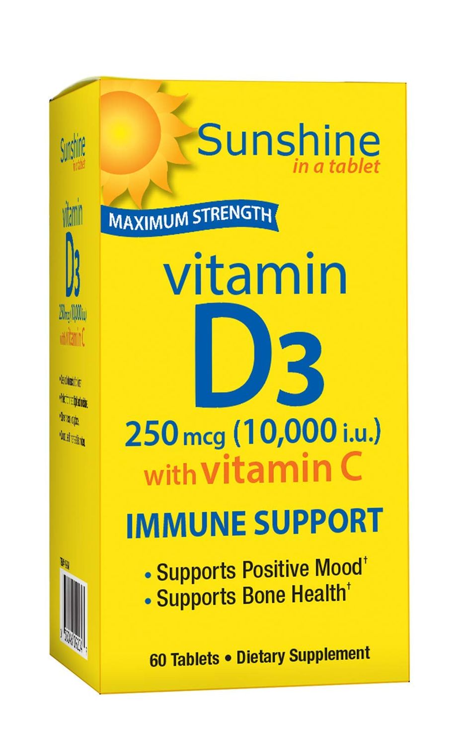 Sunshine Vitamin D 10,000 IU, Healthy and Strong Bones, 30 Servings