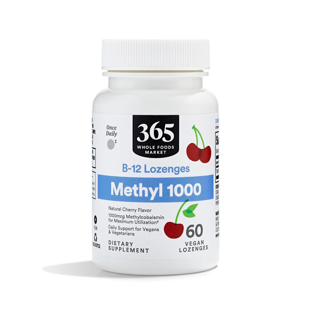 365 by Whole Foods Market, B-12 Lozenges, Methyl 1000, Natural Cherry Flavor, Vegan, 60 Count