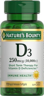 Nature&#39;s Bounty D3-10,000 IU Softgels 72 ea (Pack of 4)