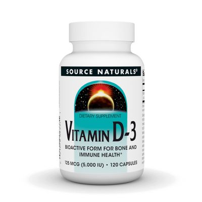 Source Naturals Vitamin D-3 Bioactive Form for Bone &amp; Immune Health* 5000 iu - 120 Capsules